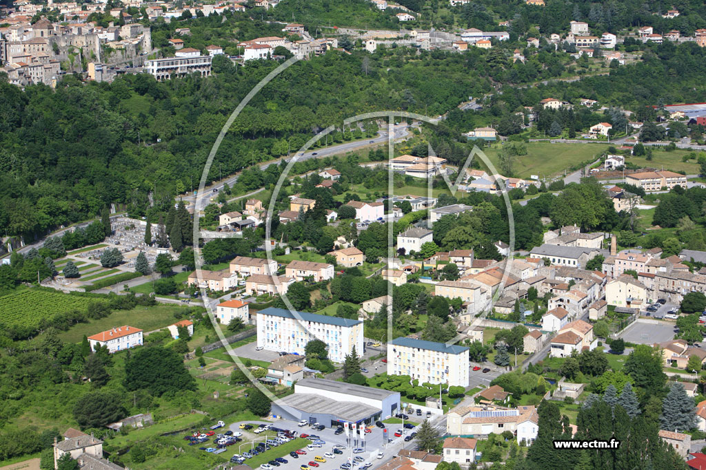 Photo arienne de Aubenas (le Pont d'Aubenas)