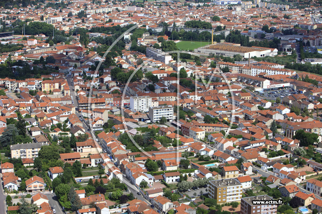 Photo arienne de Roanne (Quartier de Clermont)