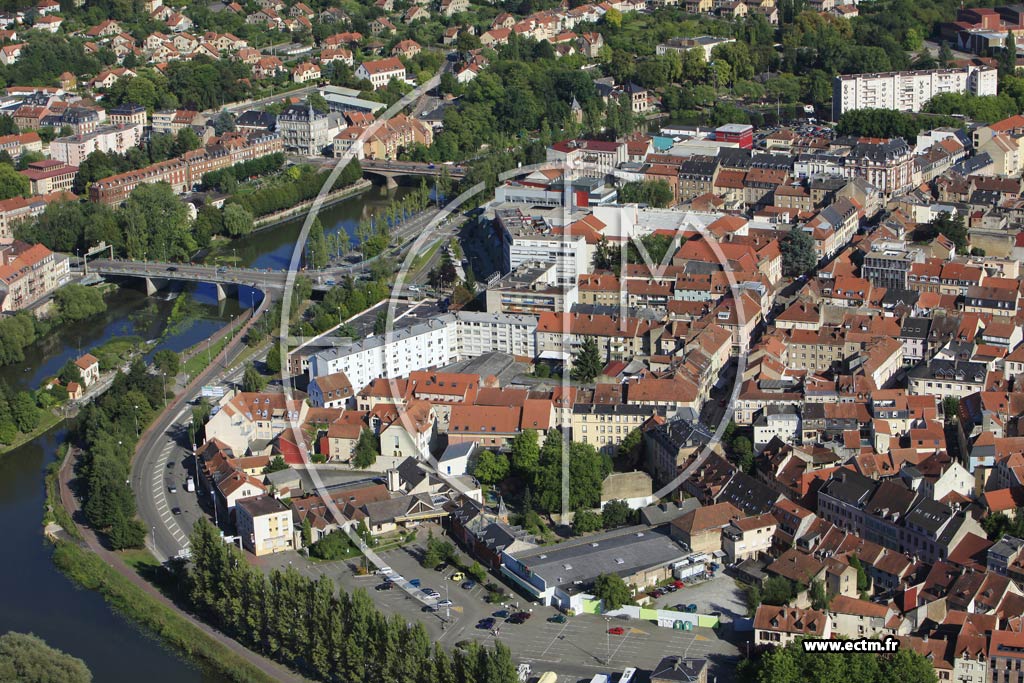 Photo arienne de Sarreguemines (Centre Ville)