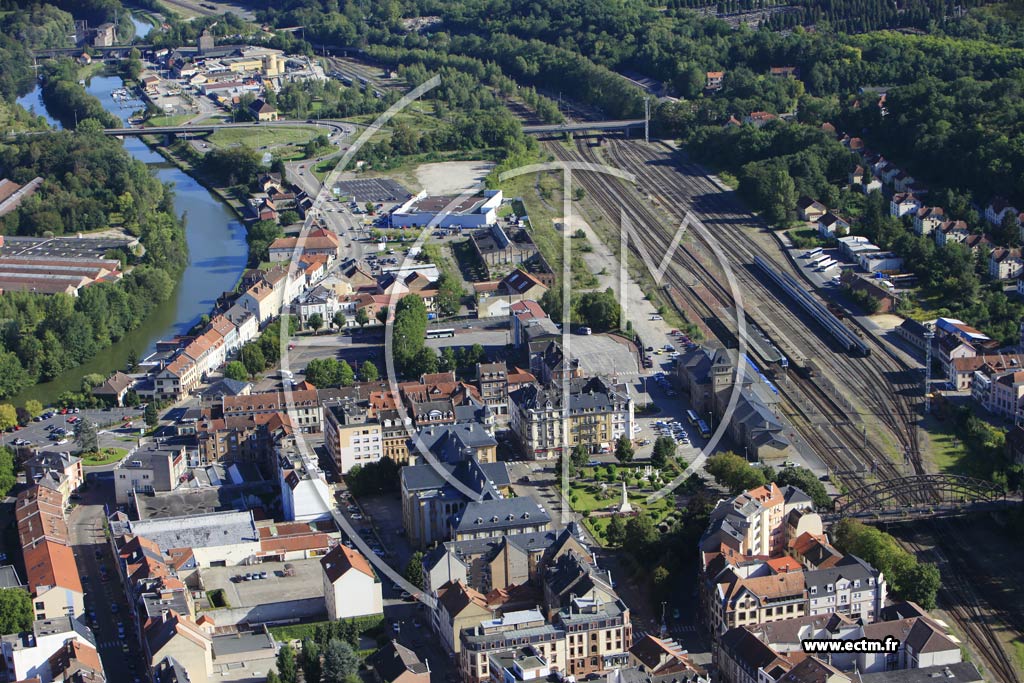 Photo arienne de Sarreguemines (Centre Ville)