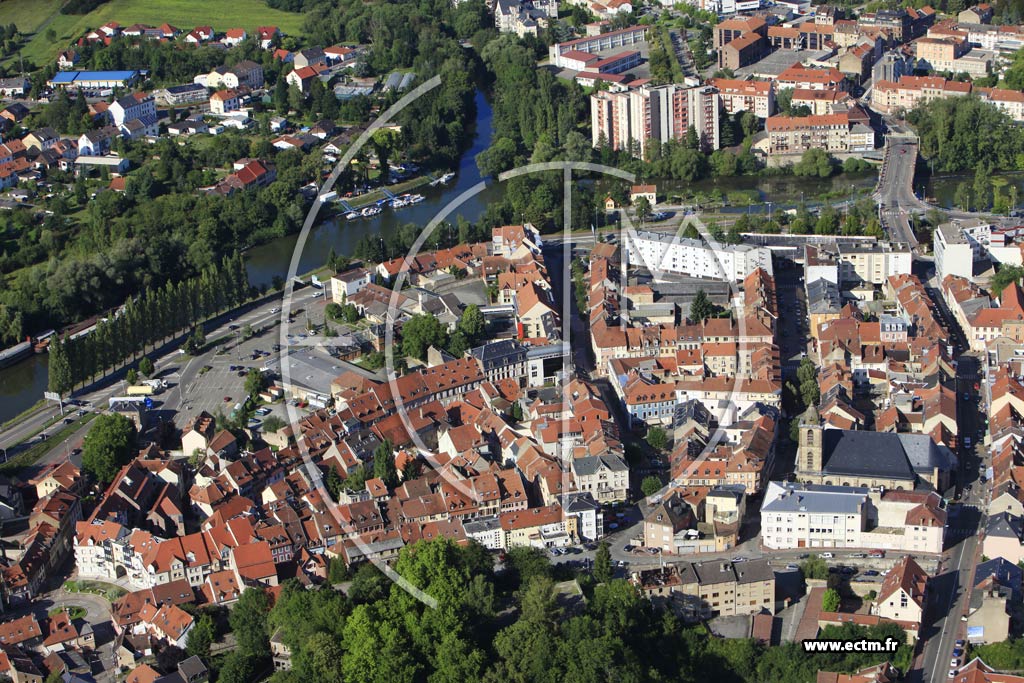 Photo arienne de Sarreguemines (Centre Ville)