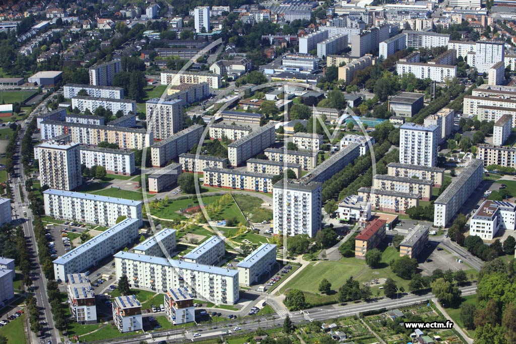 Photo arienne de Strasbourg (Meinau)