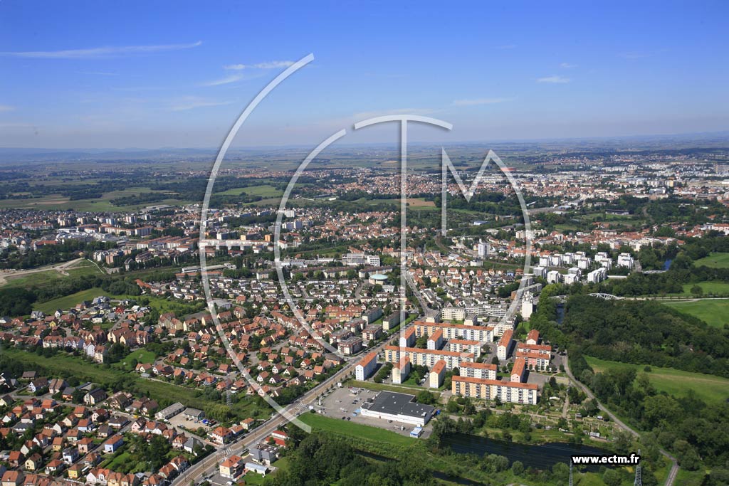 Photo arienne de Strasbourg (Montagne Verte)