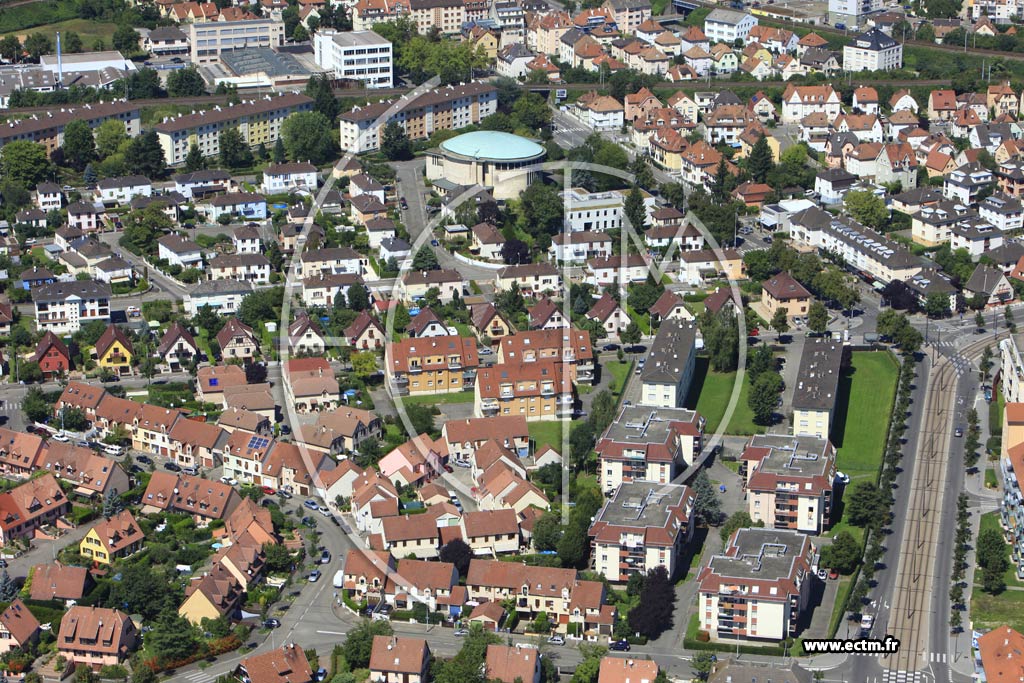 Photo arienne de Strasbourg (Montagne Verte)