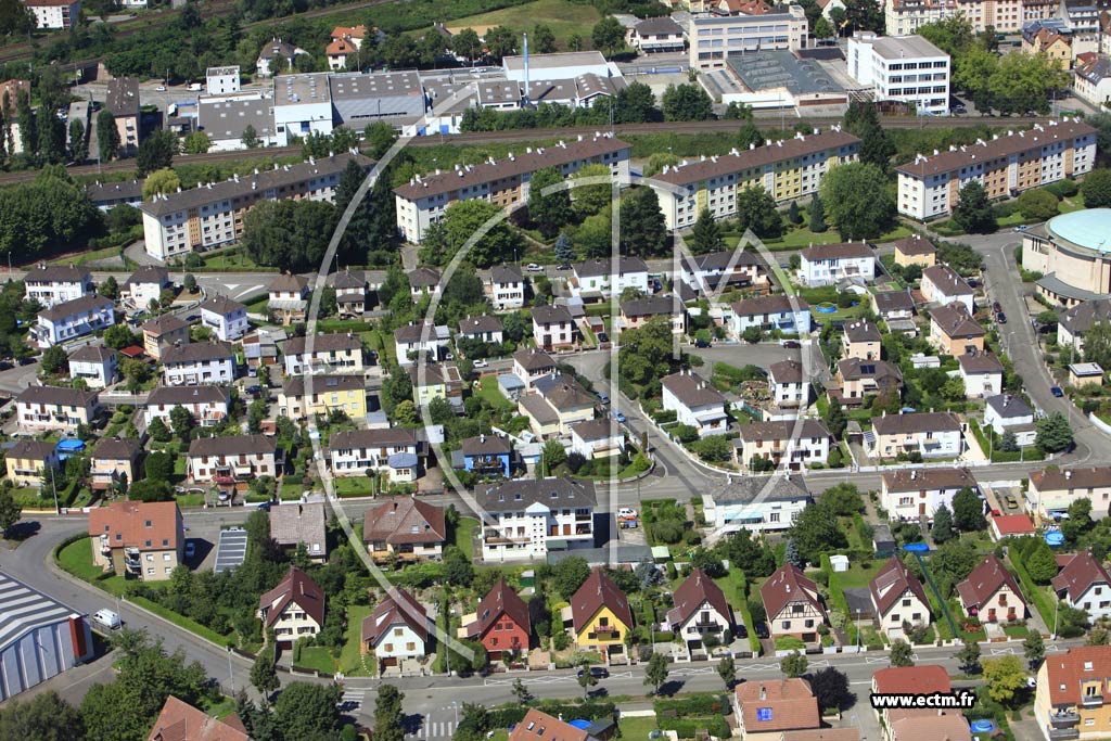 Photo arienne de Strasbourg (Montagne Verte)