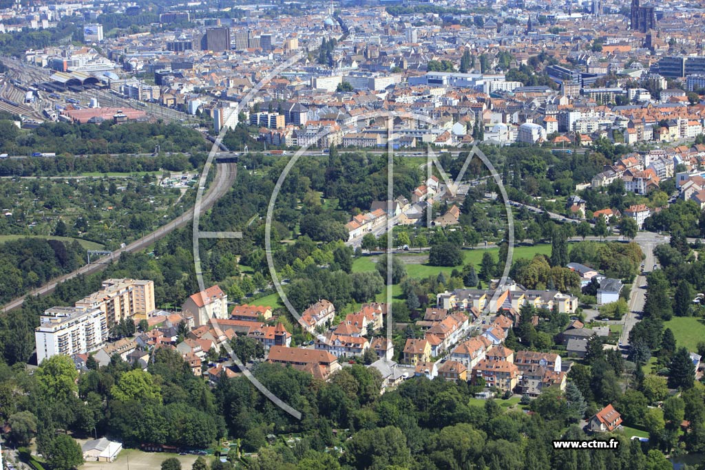 Photo arienne de Strasbourg (Montagne Verte)