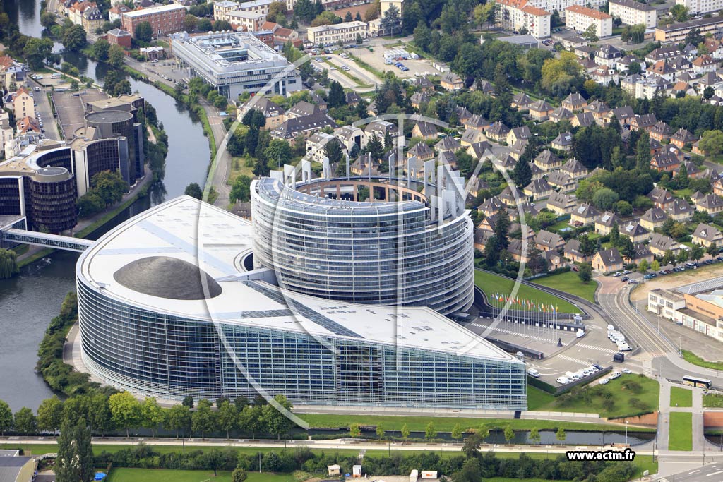 Photo arienne de Strasbourg (Parlement europen)