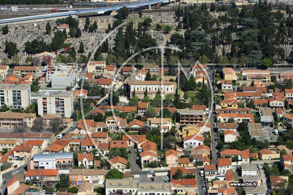 Photo arienne de Nmes (Route de Beaucaire)