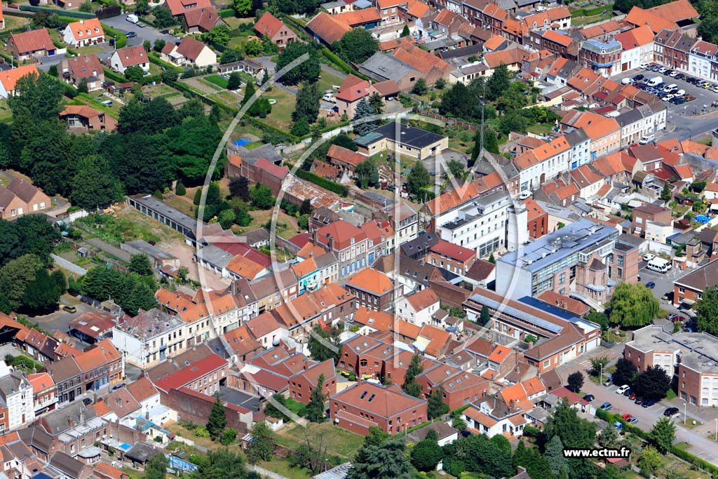 Photo arienne de Carvin (Quartier de l'Eglise)