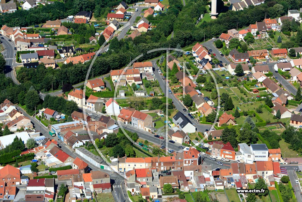 Photo arienne de Mricourt (Quartier des Rues Ferrer et 1er Mai)