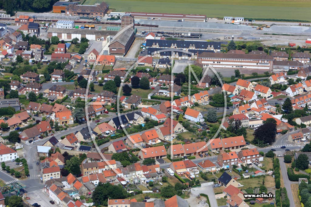 Photo arienne de Bourbourg (Quartier de la Gare)