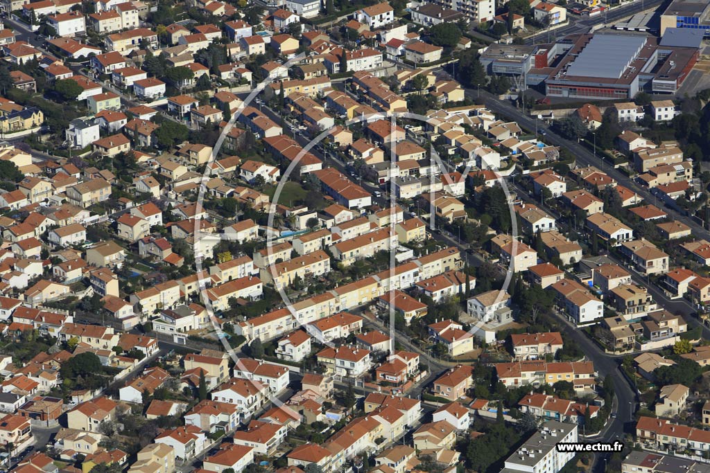 Photo arienne de Bziers (Quartiers Mditerranne-Pech de la Pomme)