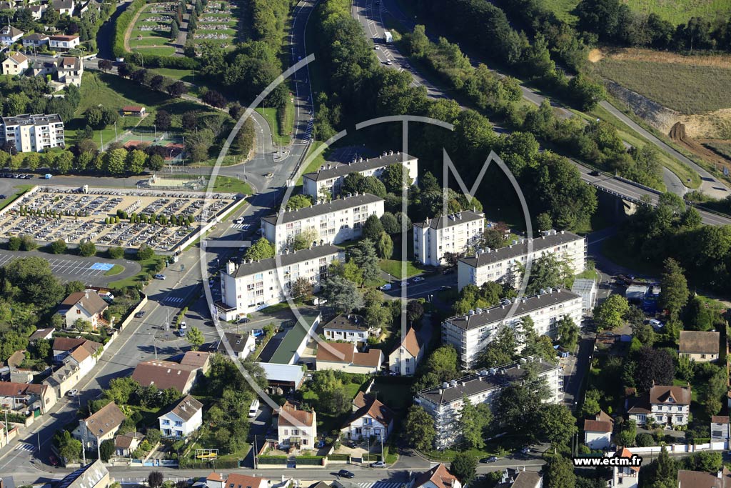 Photo arienne de Bonnires-sur-Seine (Quartier des Rues J. Deschamps et L. Ganbetta)